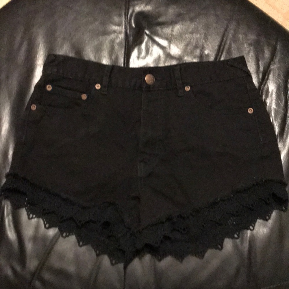 free people lace trim shorts